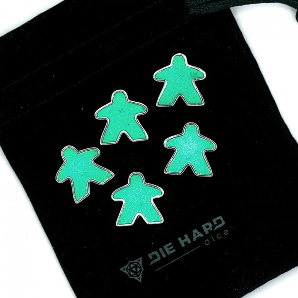 DHD Platinum Metal Meeples med väska (uppsättning av 5)