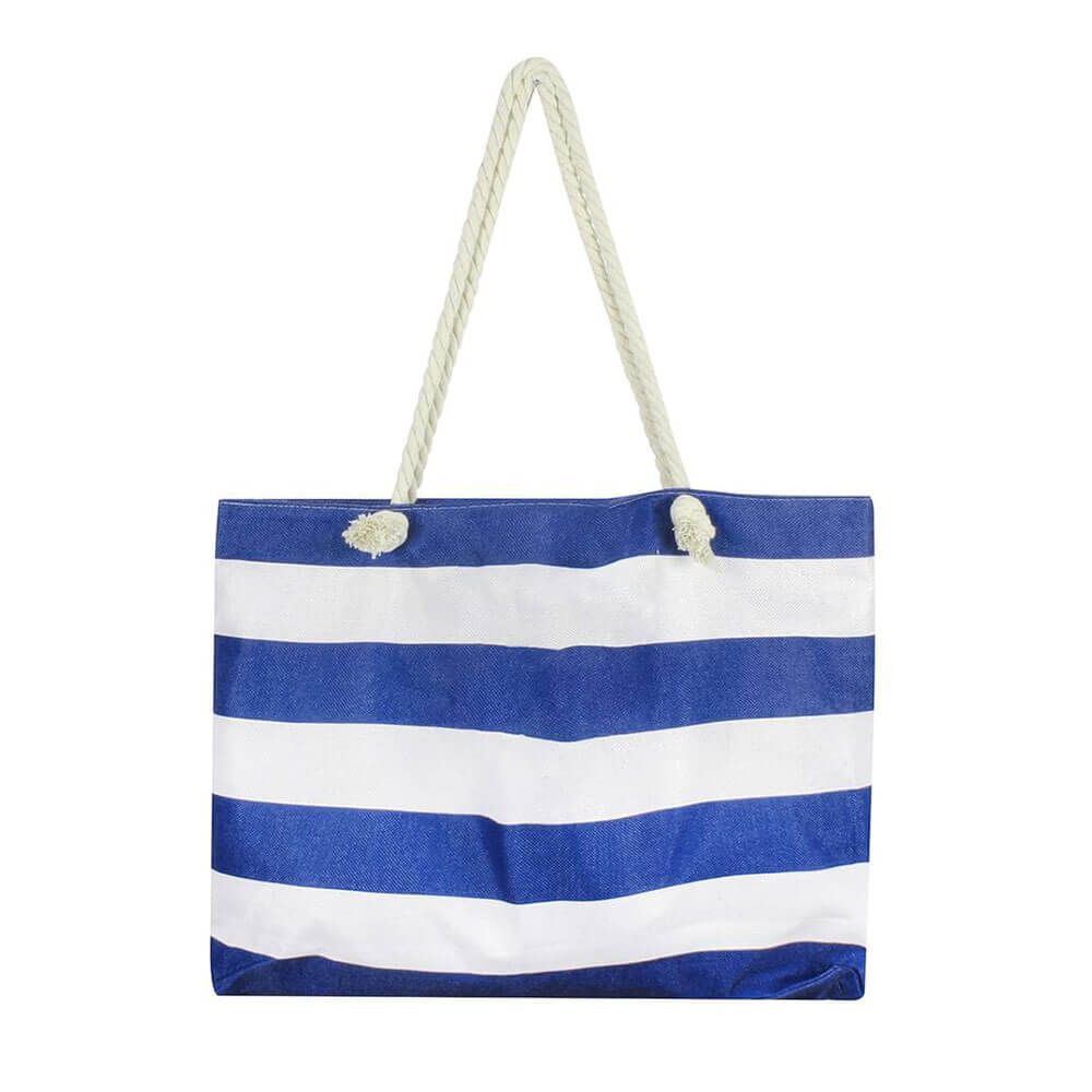 Retro Stripe Beach Tas met binnenzip (70x42x15cm)