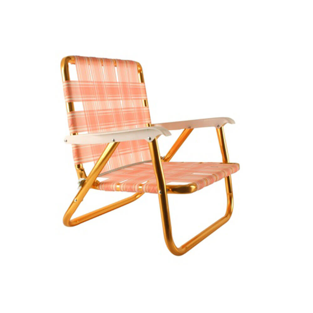 Retro picnic stol med guldramme (56x56.5x49 cm)