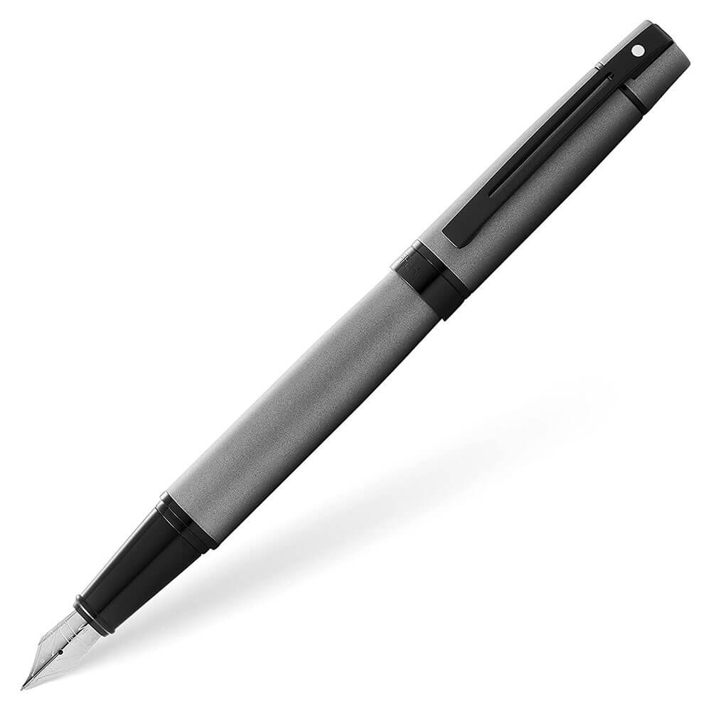  Sheaffer 300 Füllfederhalter mit schwarzem Besatz (Mattgrau)