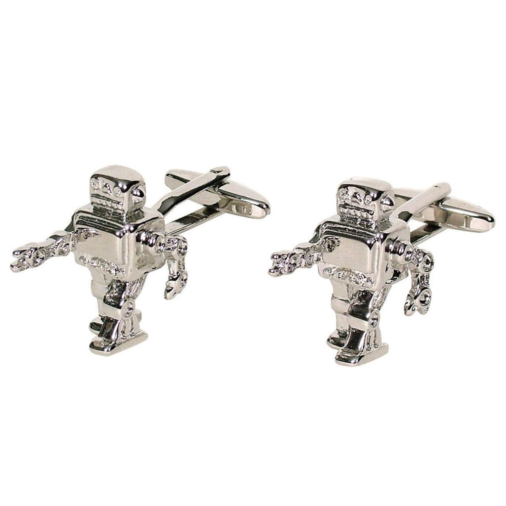 Robot Button Cufflinks (Silver)