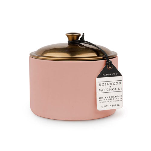 Hygge Rosewood Patchouli Candle in Ceramic (Blush)