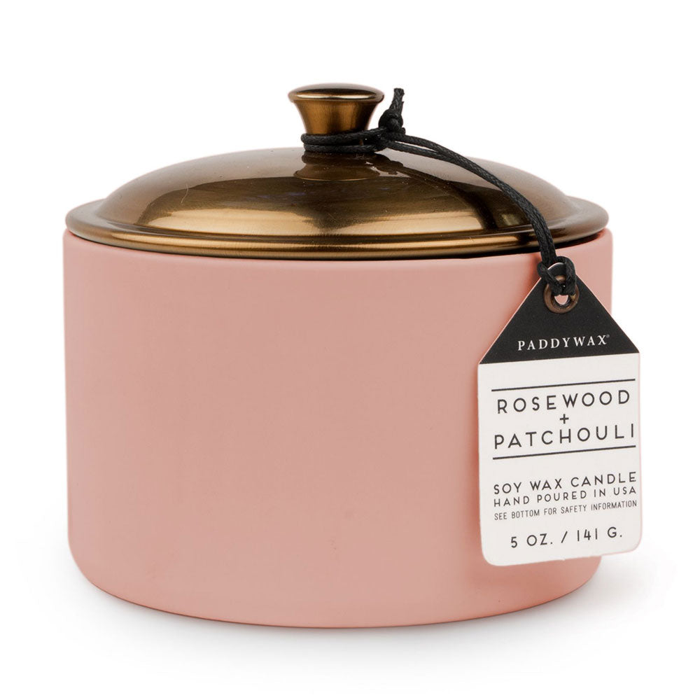 Candela patchouli Hyggewood in ceramica (fard)