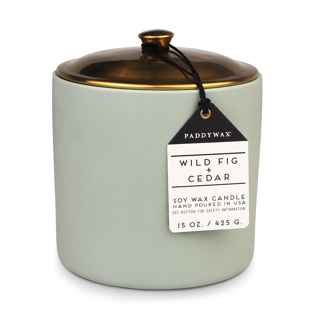 Hygge Wild Fig & Cedar Candle in keramiek (salie)