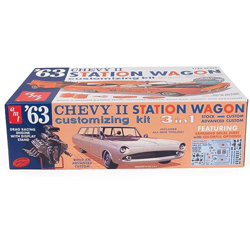 1963 Chevy Station Wagon with Trailer Plastic Kit 1:25 Scale