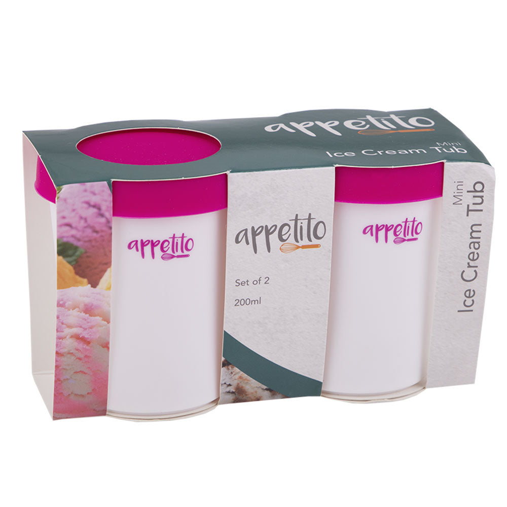 Appetito Mini Round Ice Cream Tubs 200ml (set di 2)