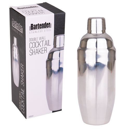 Bartender Stainless Steel Double Wall Cocktail Shaker 500mL