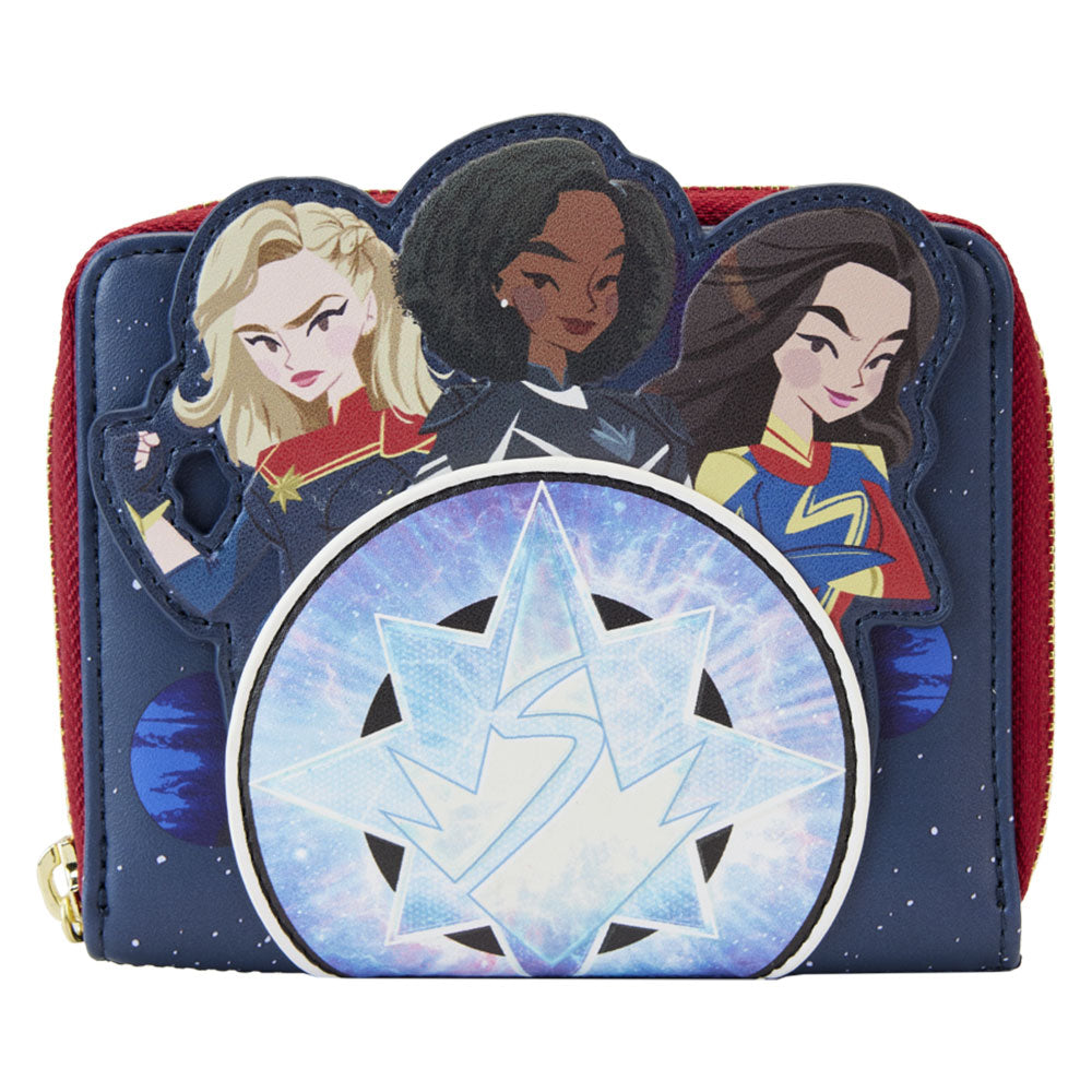 The Marvels 2023 Group Symbol Glow Zip Around Wallet