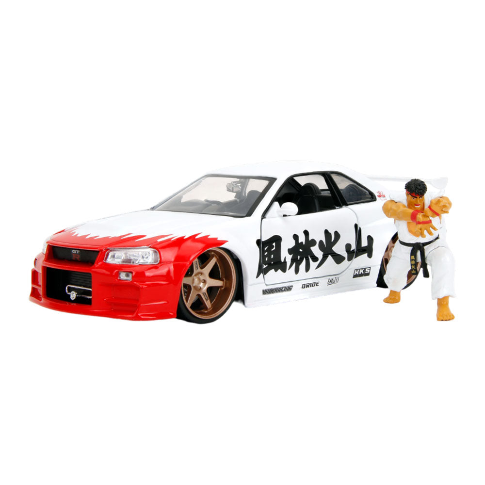 Street Fighter Nissan Skyline GTR R34 with Ryu 1:24 Set