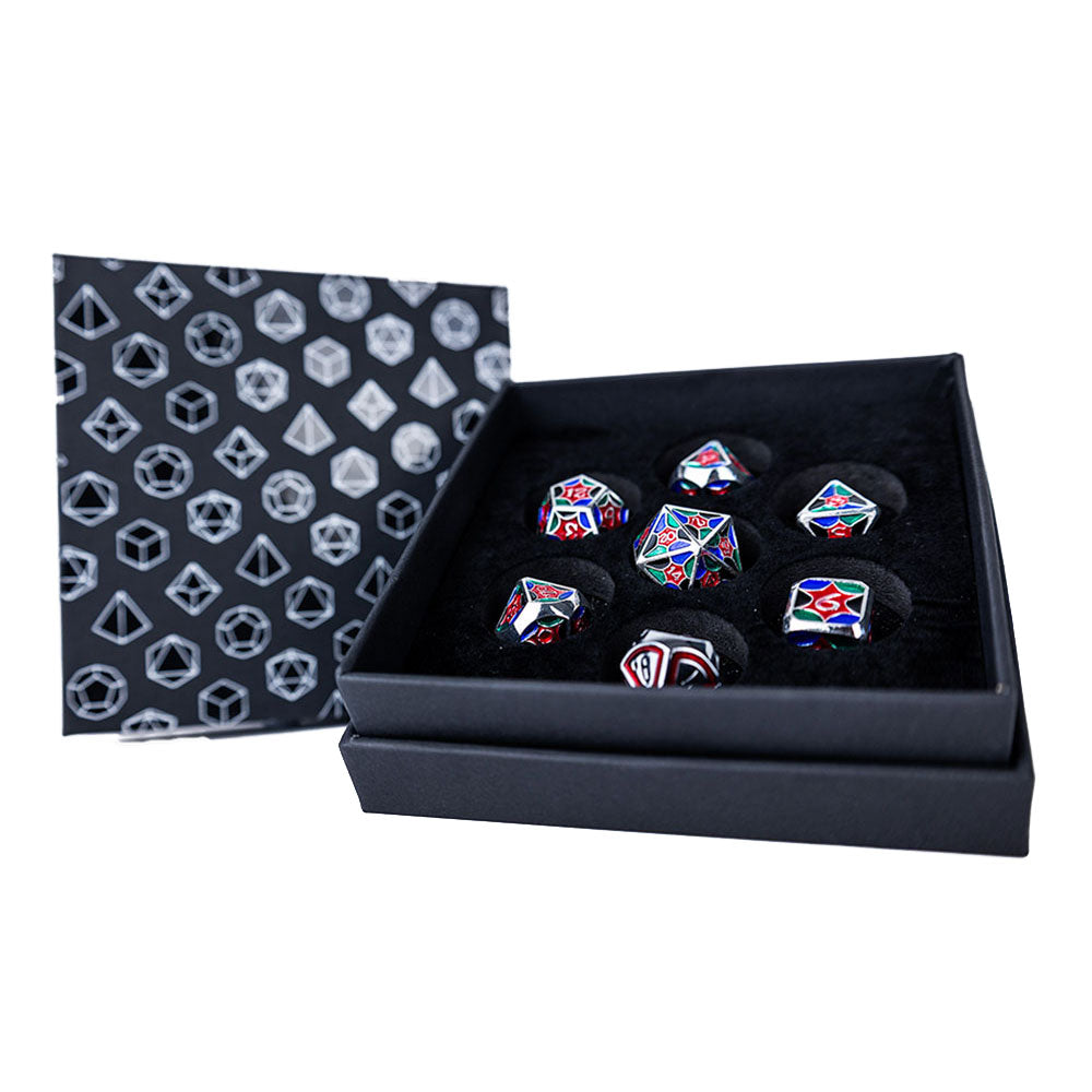 LPG Metal RPG Leadlight 4 Color Dice Set