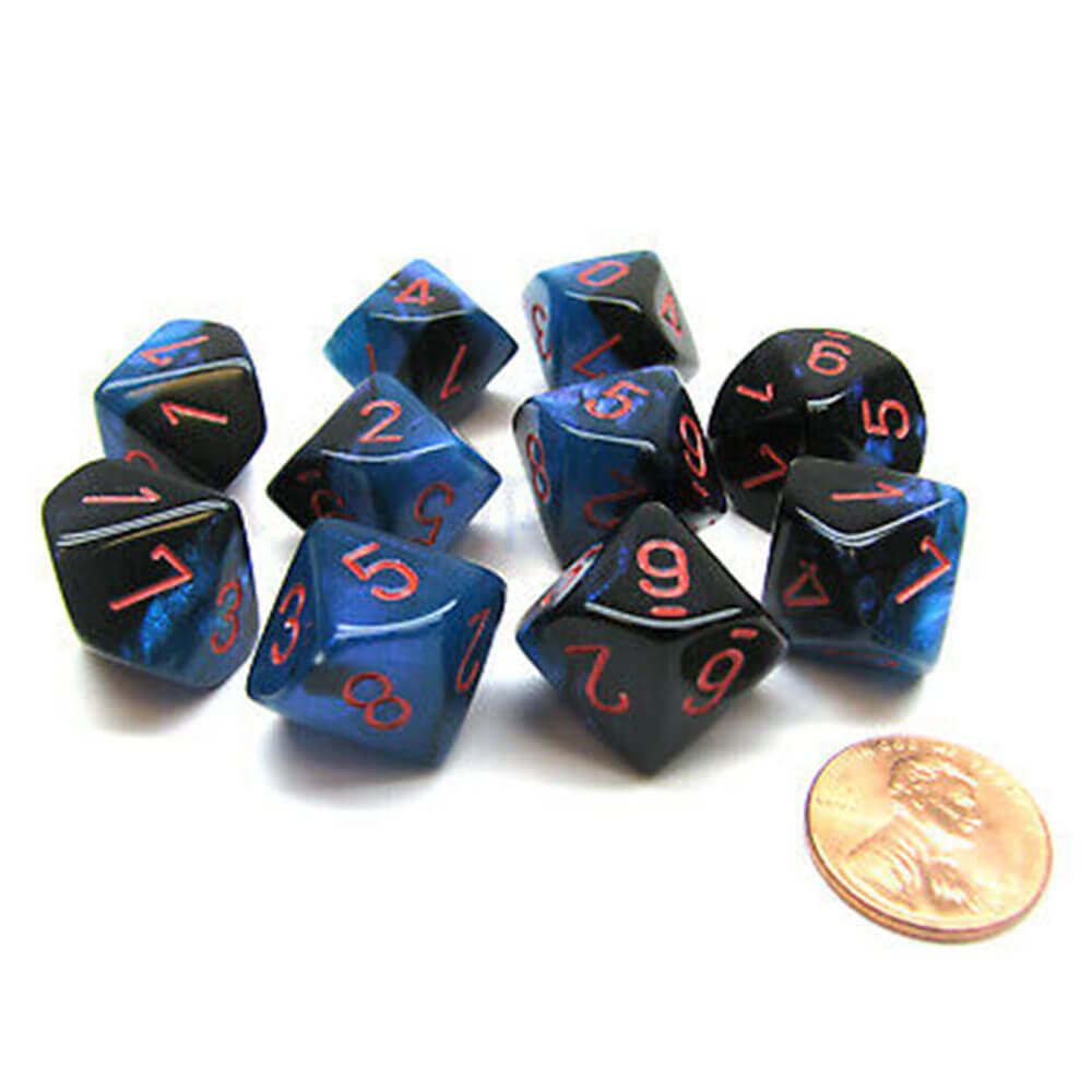 Chessex D10 Polyhedral 10-die Gemini Set