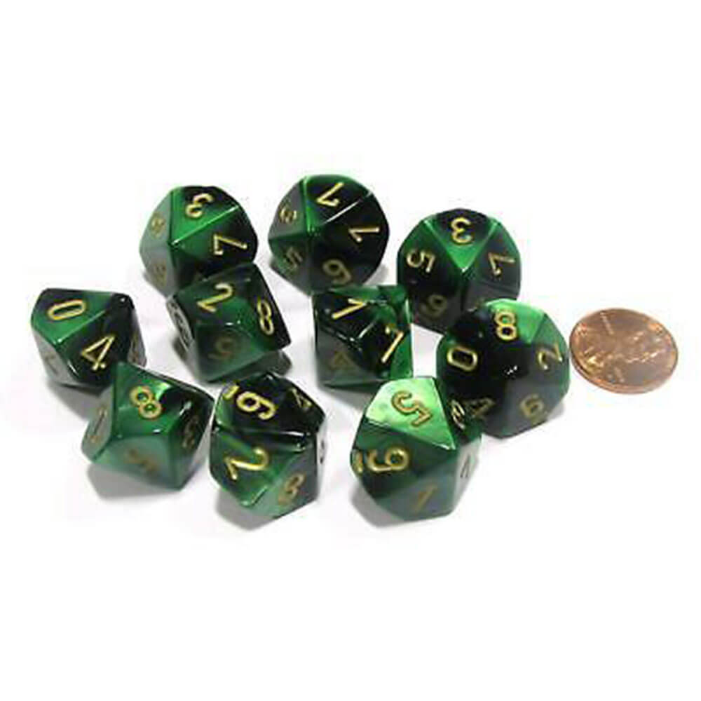 Chessex D10 Polyhedral 10-die Gemini Set