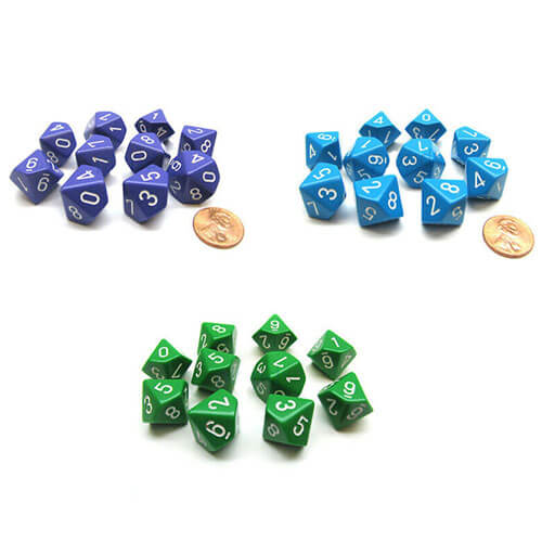 Chessex D10 Polyhedral 10-Die Opaque Set