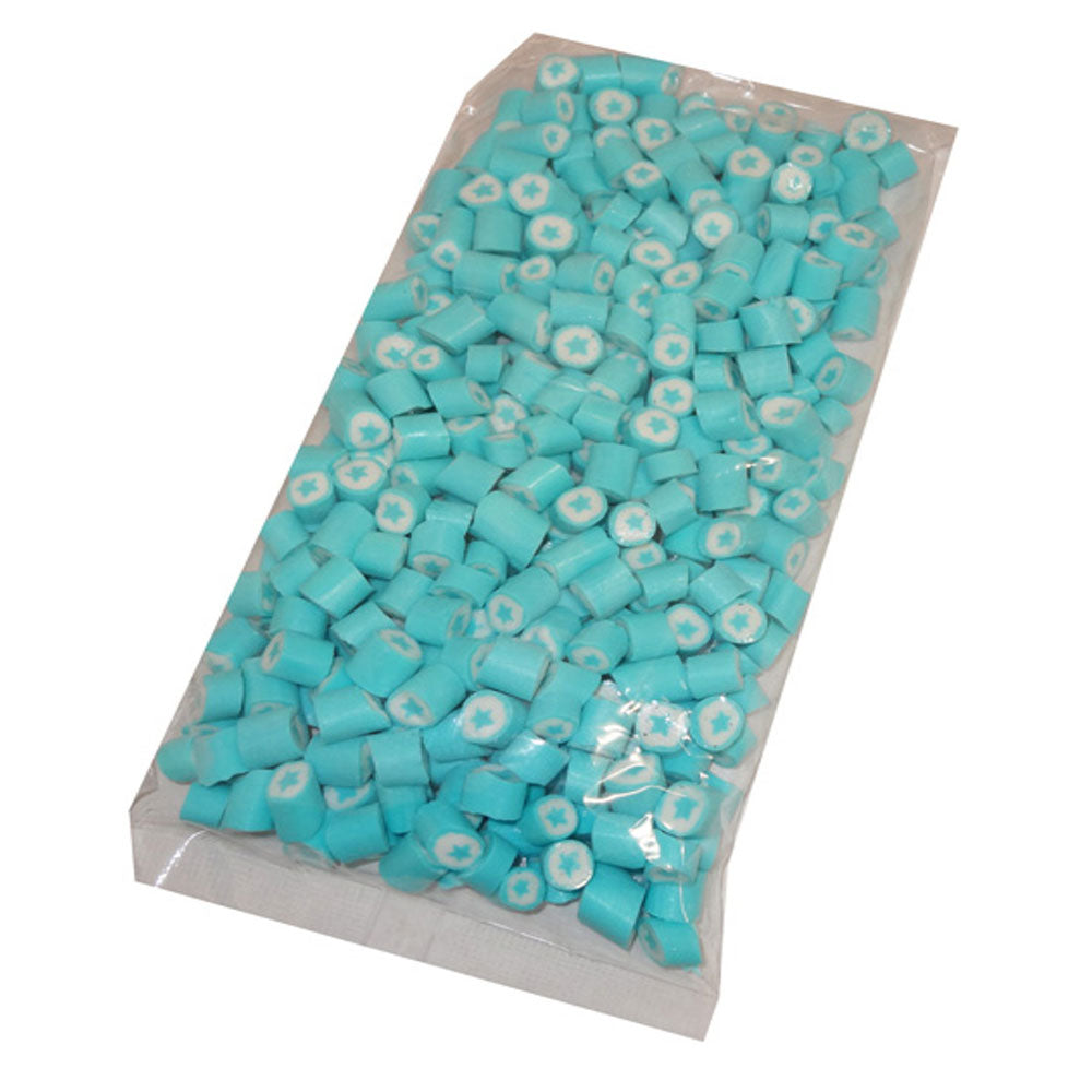 Blauw en wit met star center rock candy 1 kg