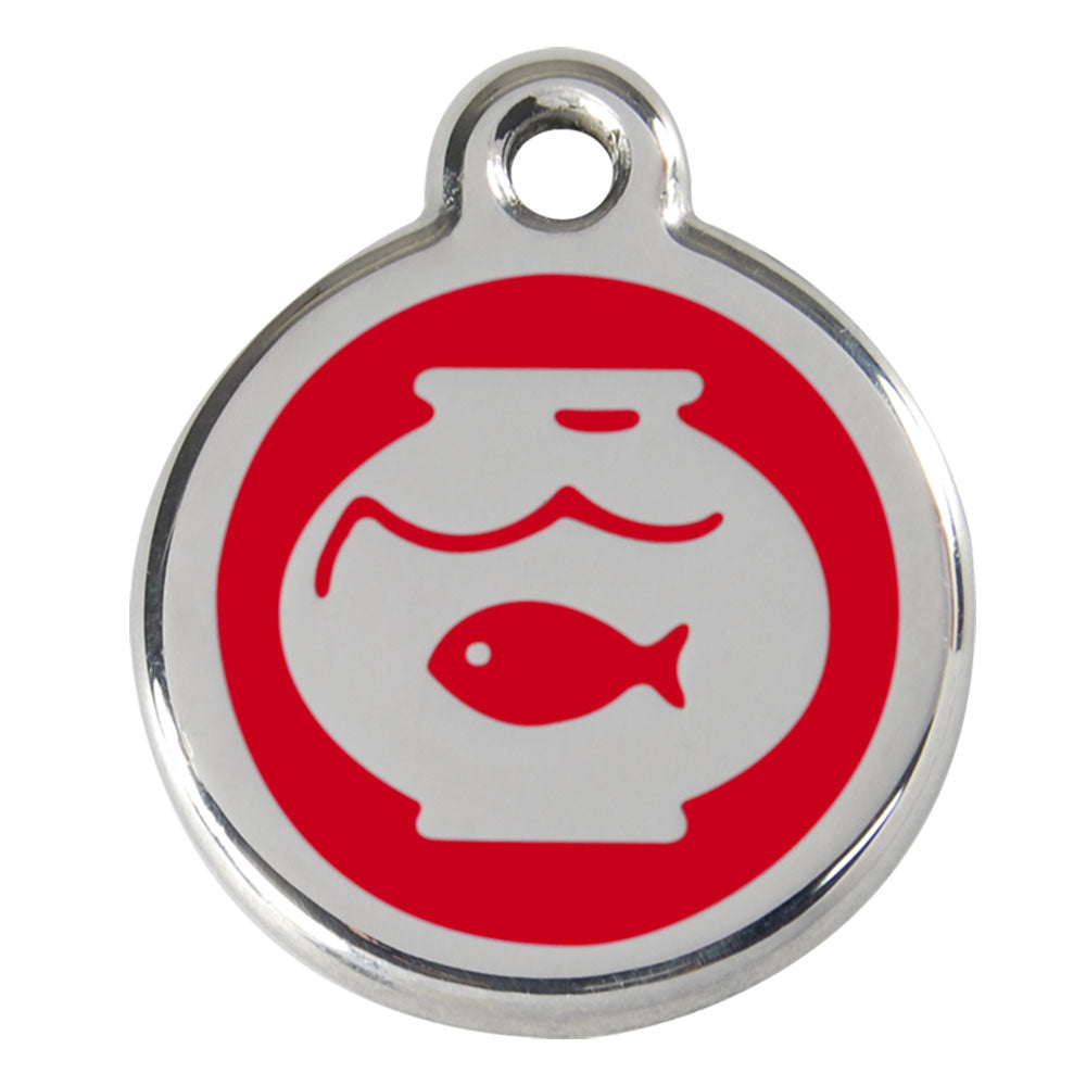 Stainless Steel Fish Bowl Enamel Cat Tags (Small)