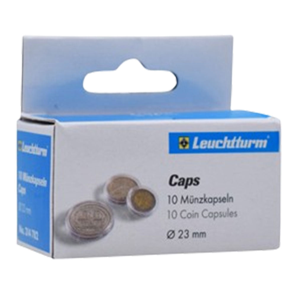 Cápsulas de monedas Leuchtturm 10pk (del tamaño 20-29)