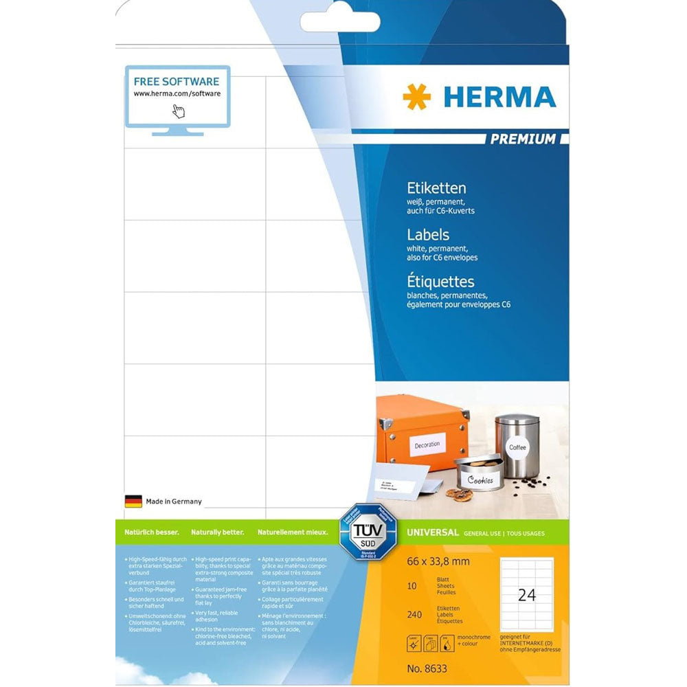 HERMA Premium -mærker A4 33.8mm 10pc