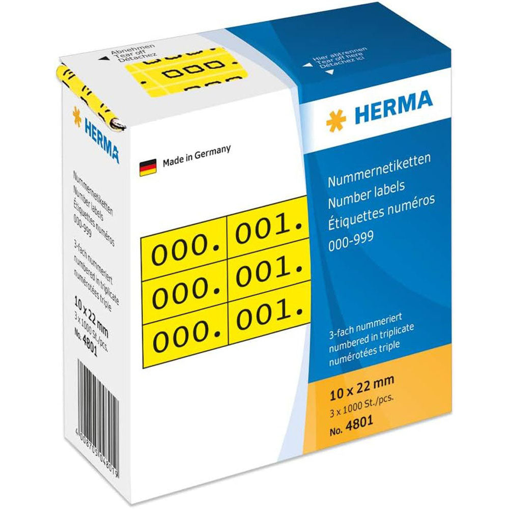 Herma trzykrotnie etykiety liczbowe 1000pc (10x22 mm)