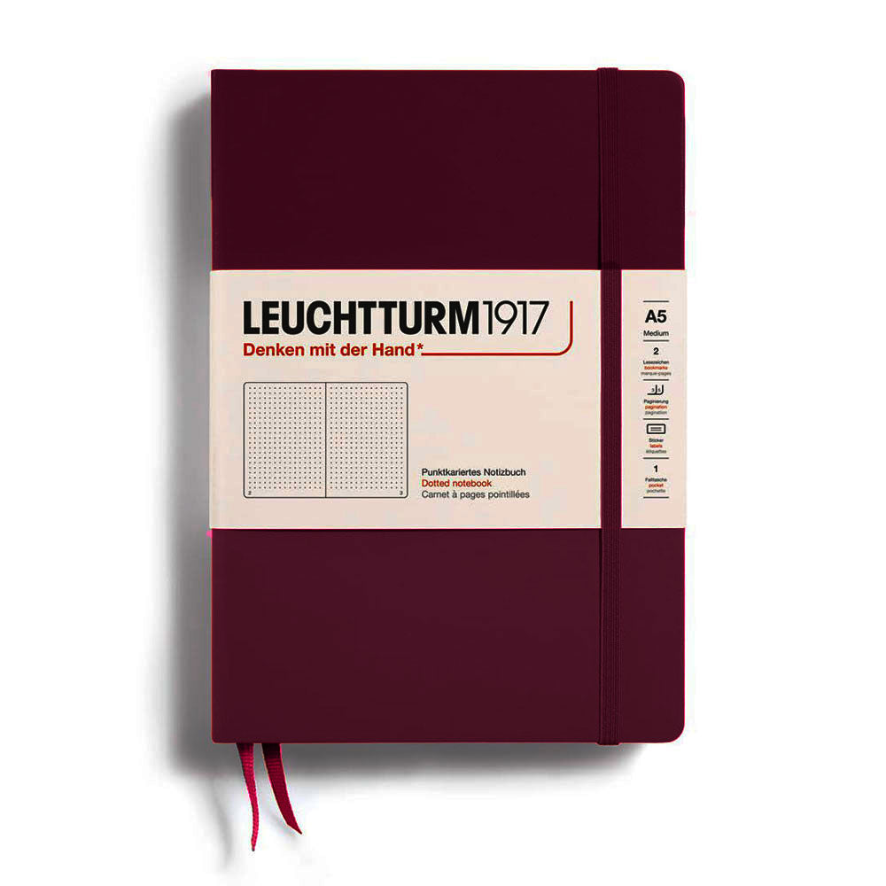 Leuchtturm w twardej okładce kropkowana notatnik A5 (czerwony)