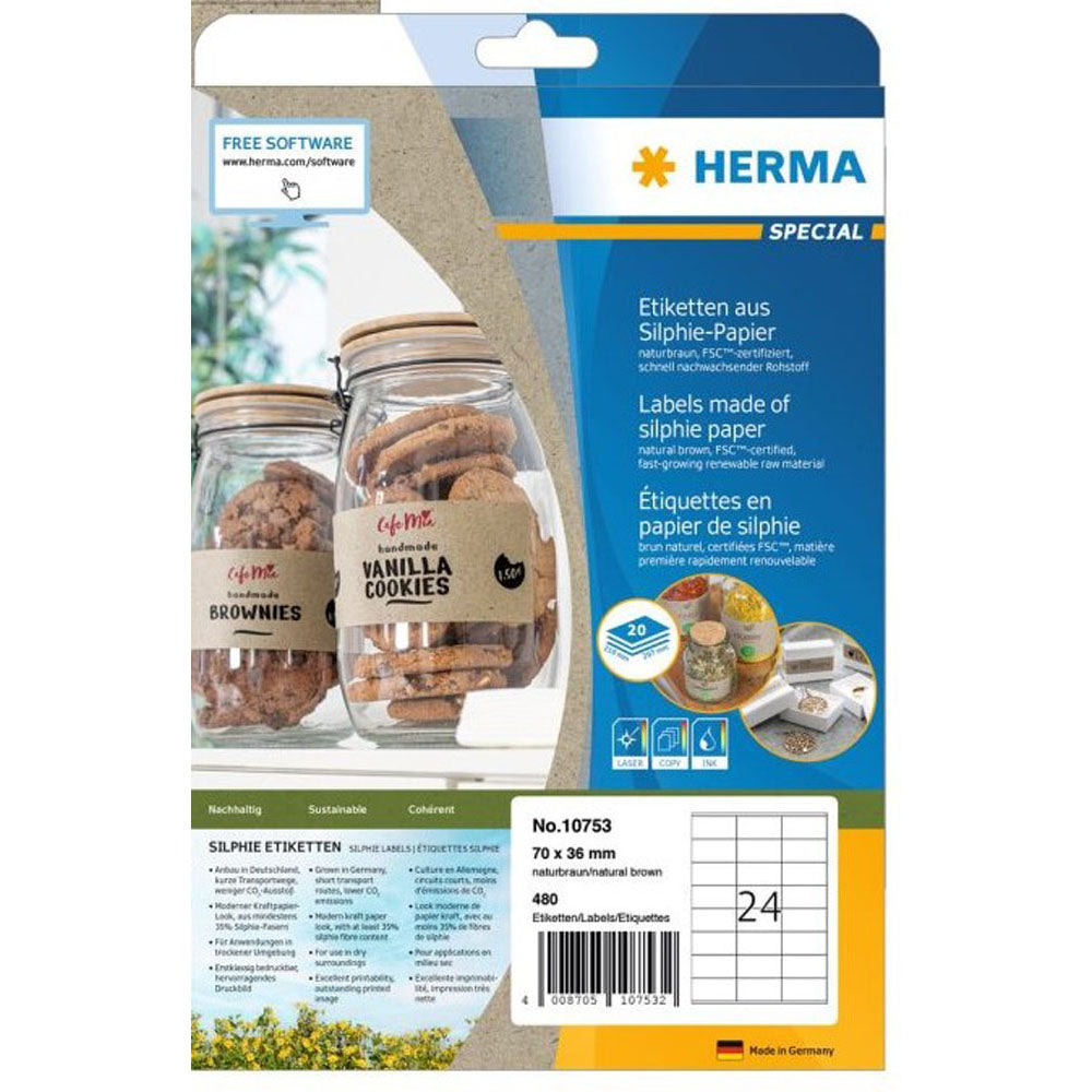 HERMA SILPHIE PAPPER LIKEL A4 20 st (Natural)