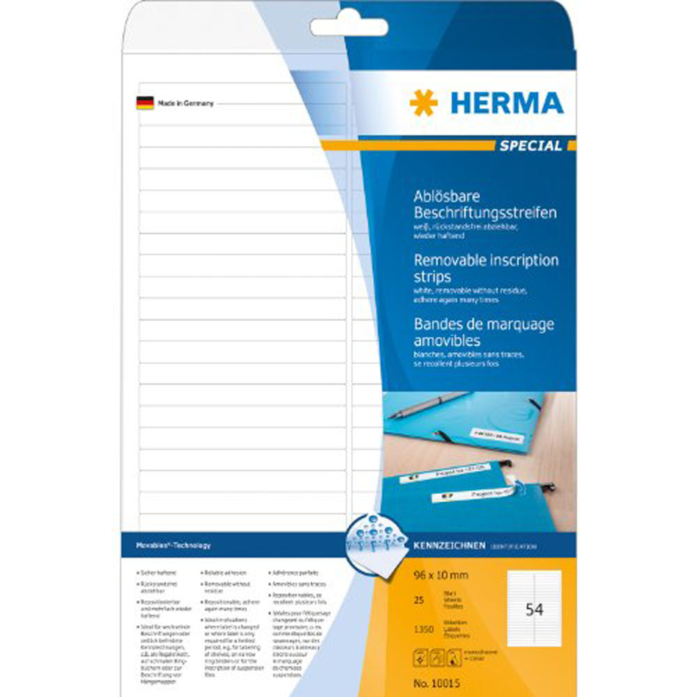 Herma avtagbara etiketter A4 96mm 25 st (vit)