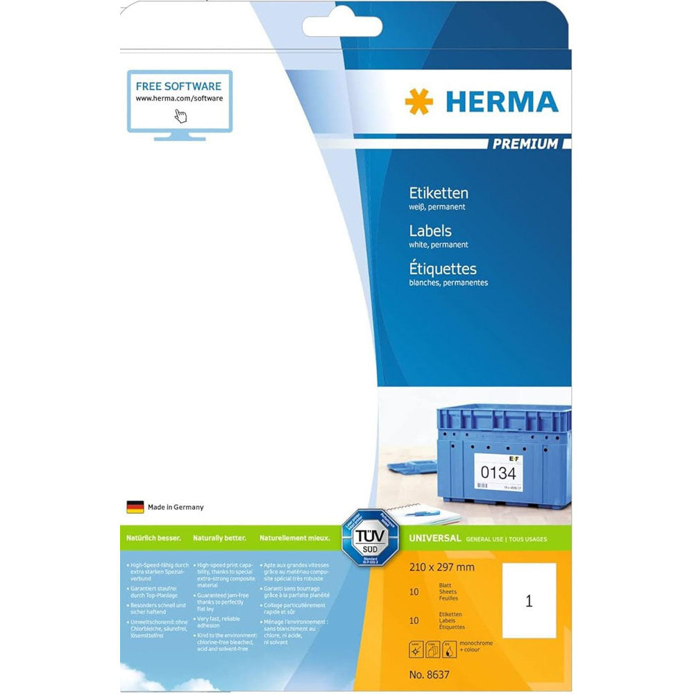 HERMA Premium -mærker A4 210mm 10pc