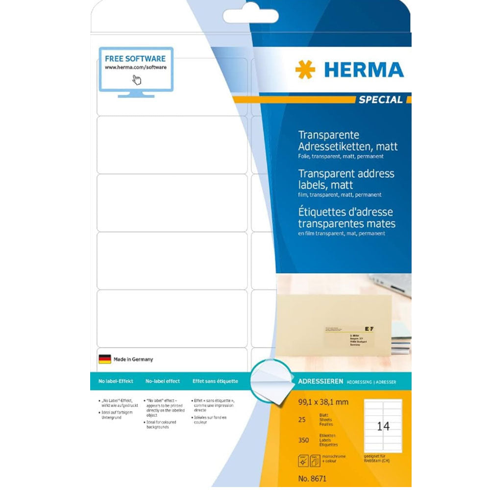 Herma Transparente Matte mærker A4 25pc