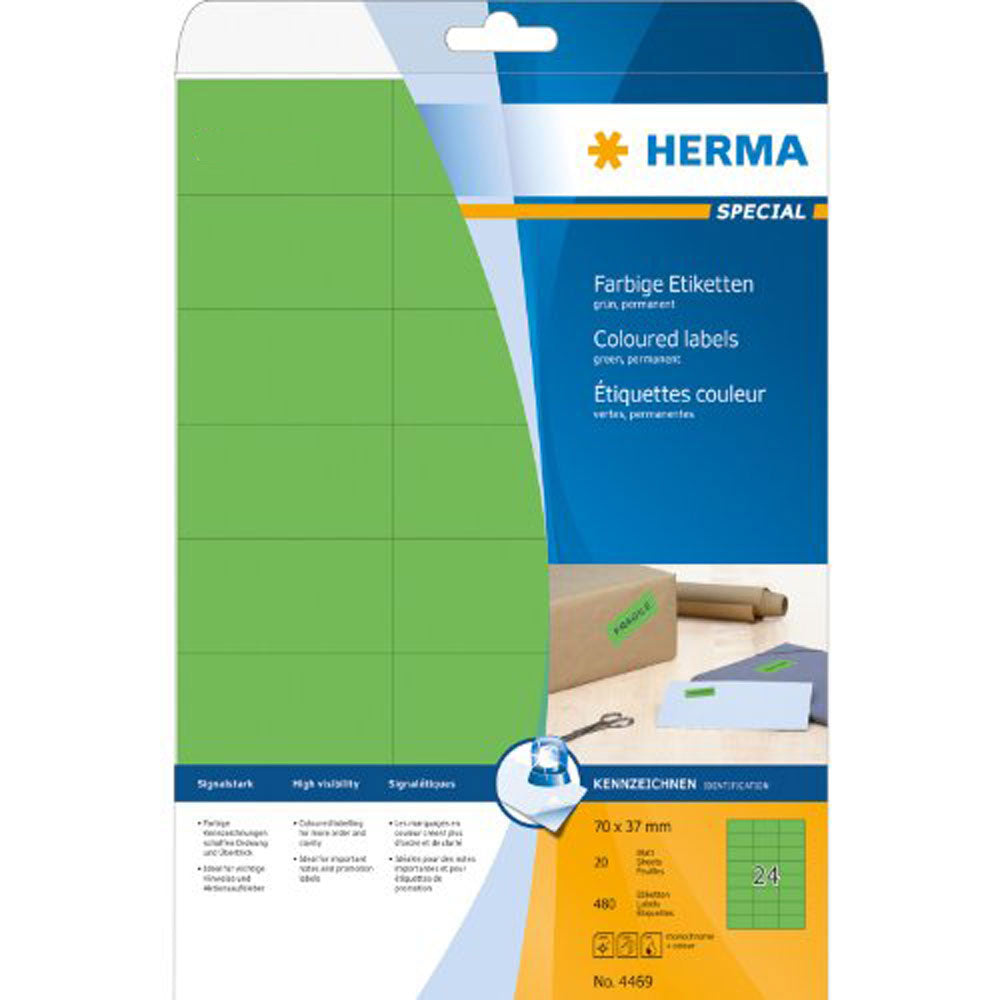 Wyjmowane etykiety Herma A4 20pc (70x37 mm)