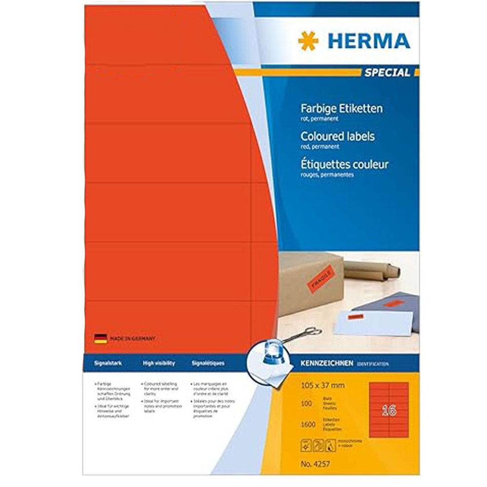 Herma Coloured Labels A4 100pc (105x37mm)