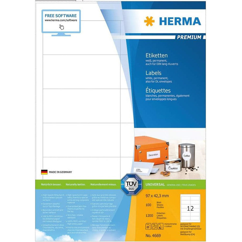 Herma Premium Etyels A4 96,5 mm 100pc