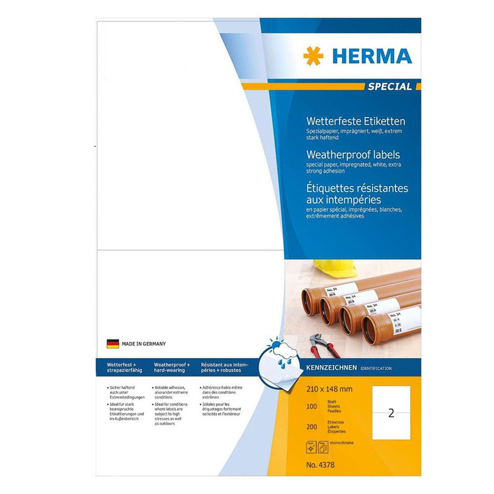 Herma impregnowane etykiety A4 100PC (białe)