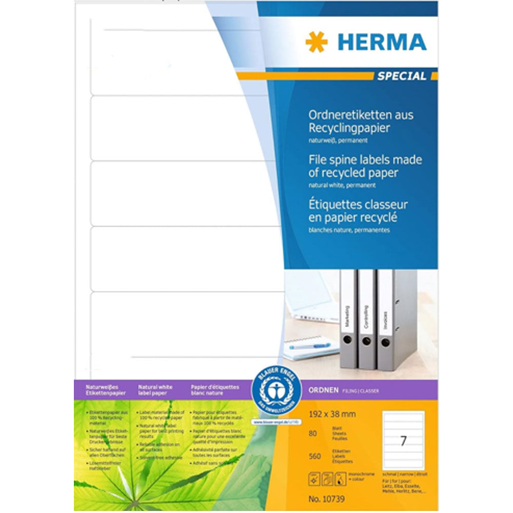 HERMA RECYLCED PAPIR File Rygmærker A4 80pc