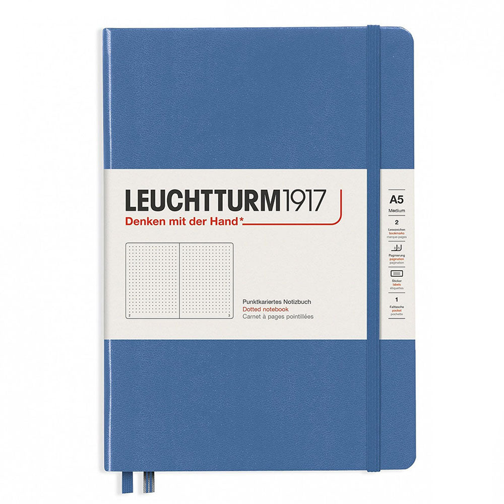 Leuchtturm w twardej okładce kropkowana notatnik A5 (niebieski)