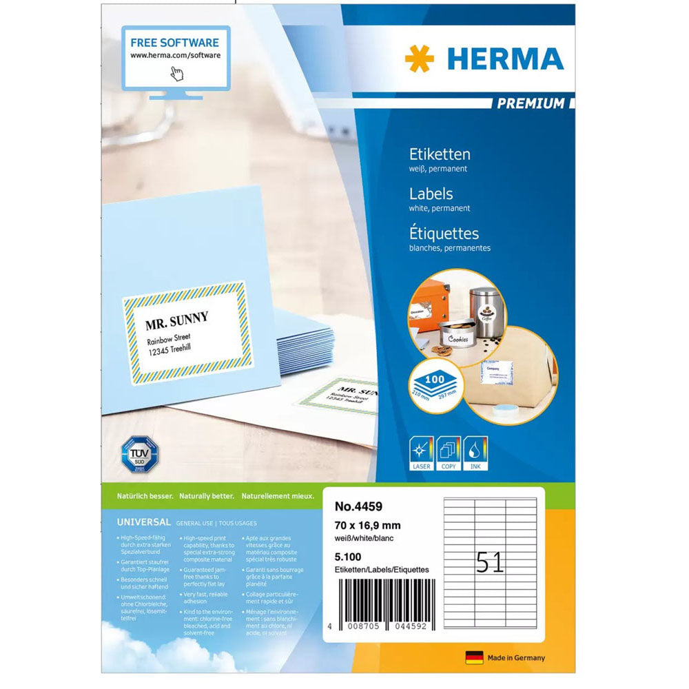 Herma Premium Etyels A4 70 mm 200pc