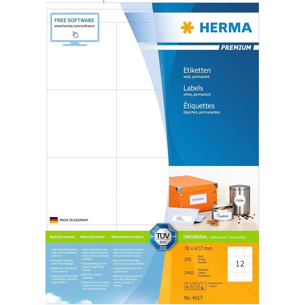 Herma Premium Labels A4 70mm 200pc