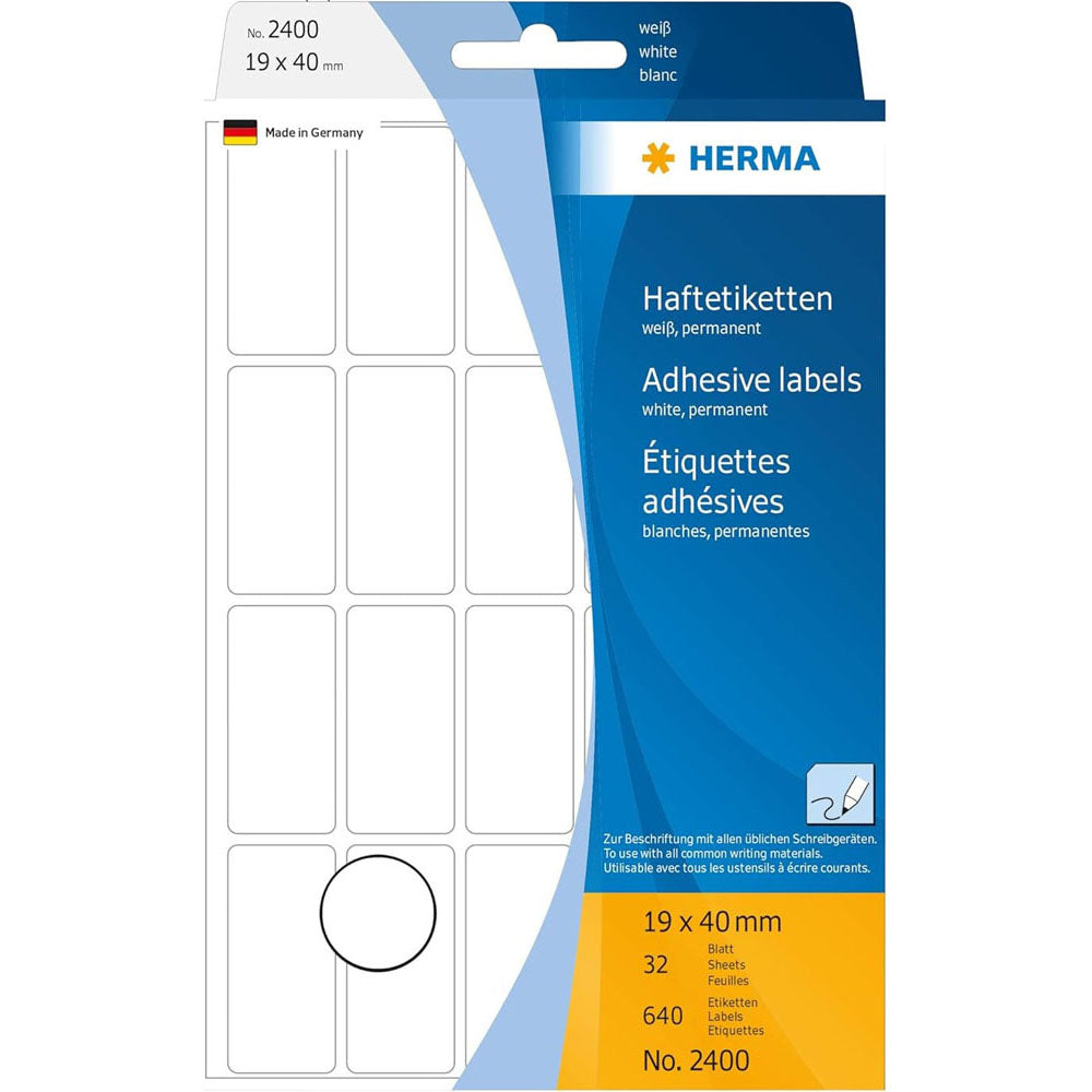 Herma Multi-Purpose Adhesive Labels 19mm (hvid)