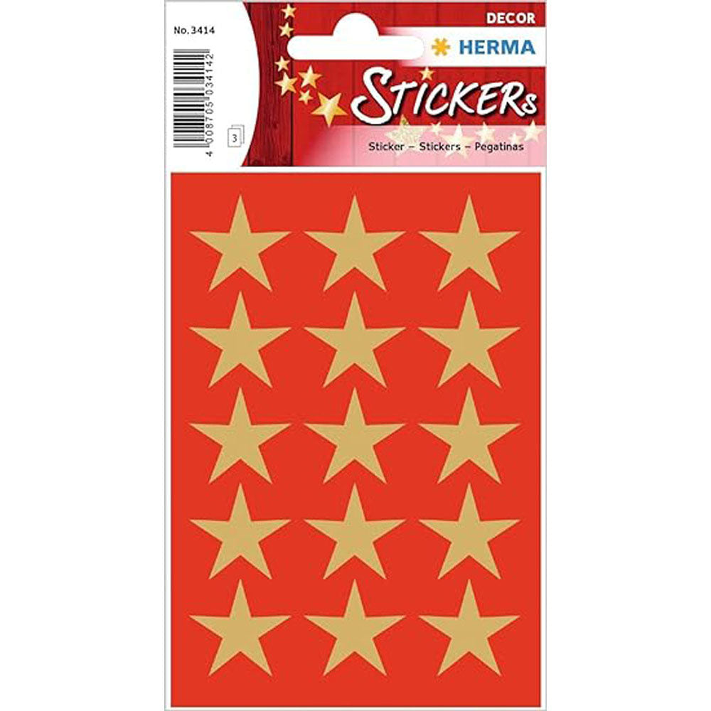 HERMA 5-Pointed Stars Sticker Decor (Gold)