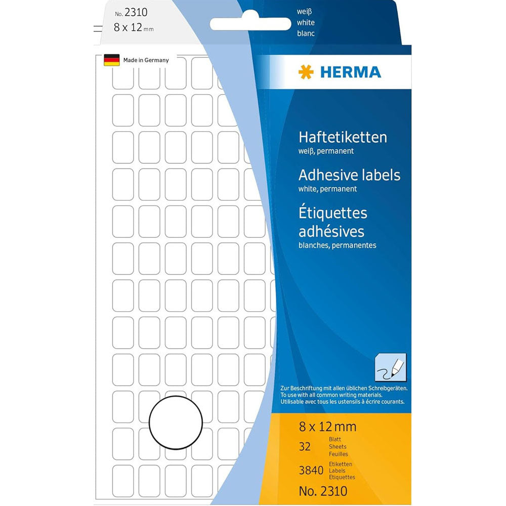 Herma Multi-Purpose Adhesive Labels 8mm (hvid)