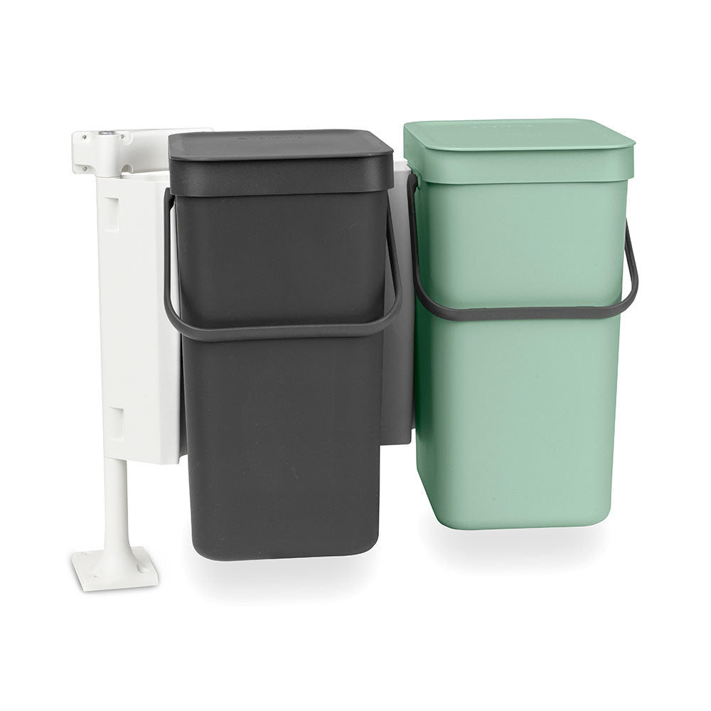 Brabantia Sort & Go Double Waste Bin (Jade Grn & Gray)