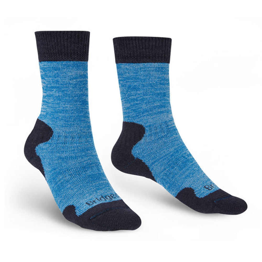 Chaussettes de confort mérinos lourdes des femmes (Blue Marl)