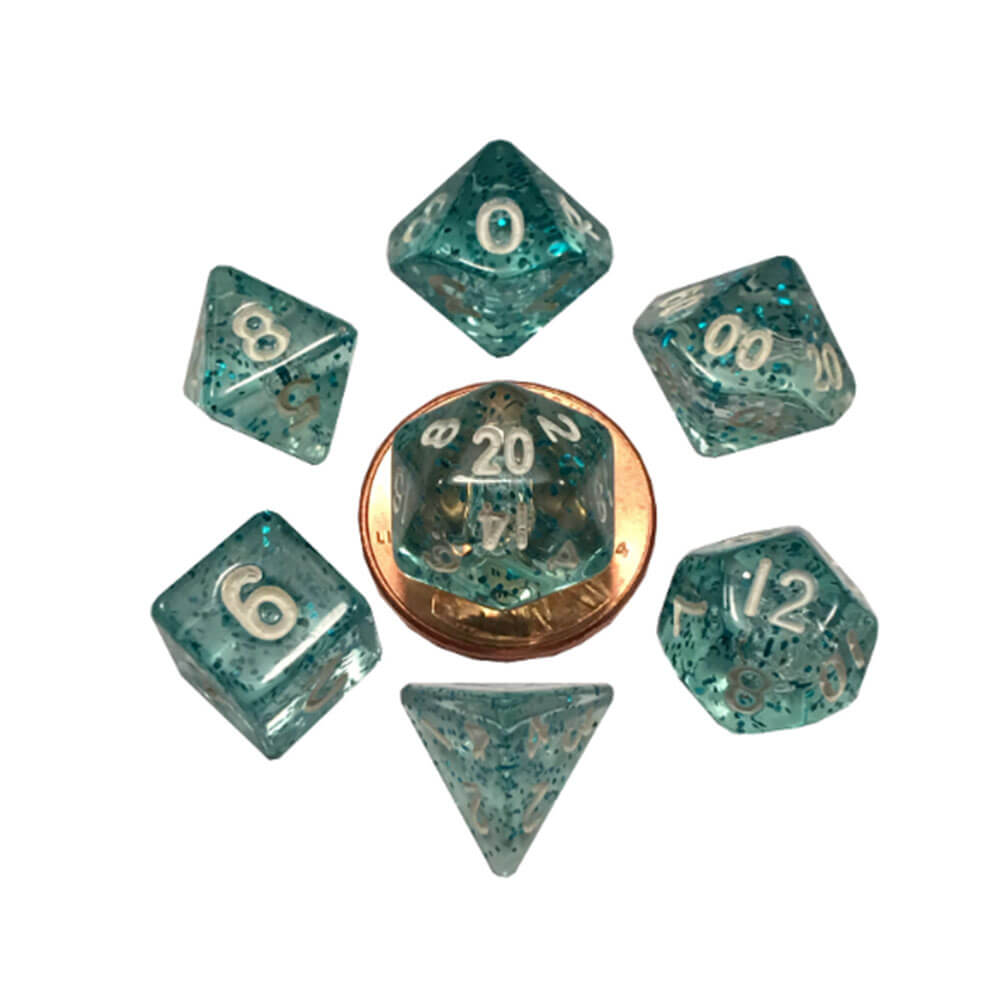 MDG Mini Poly Dice Set (w/ biały nr)