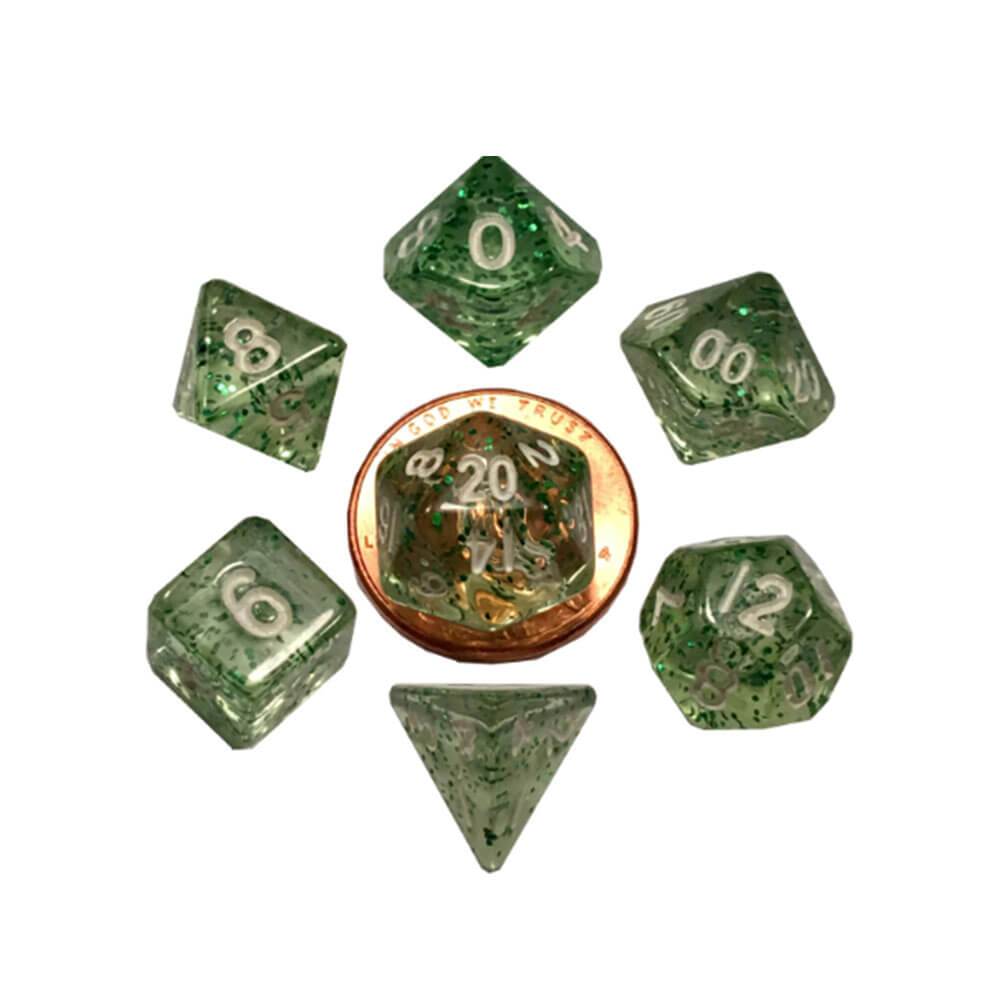 MDG Mini Poly Dice Set (w/ biały nr)