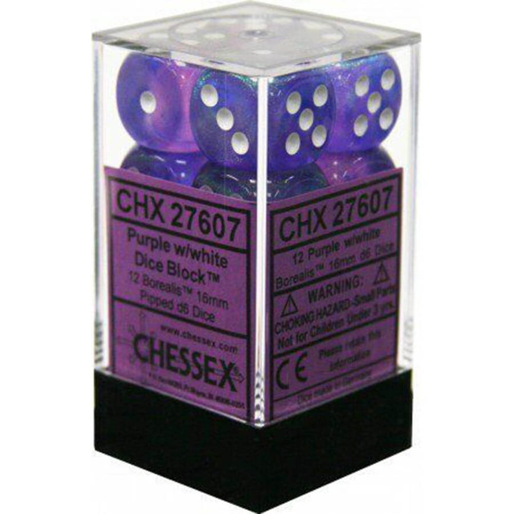 D6 DICE Borealis 16mm (12 dados)