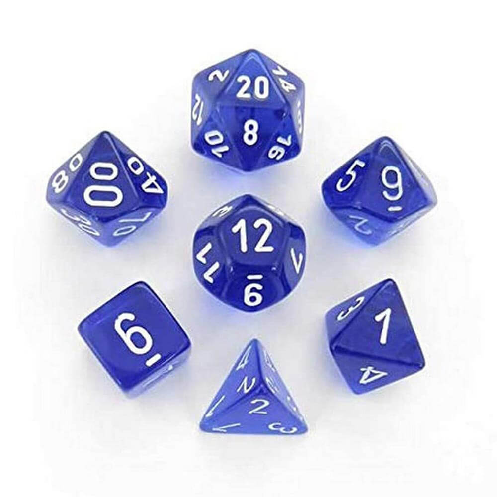 D7 Die Set Dice Translucent Poly (7 dés)