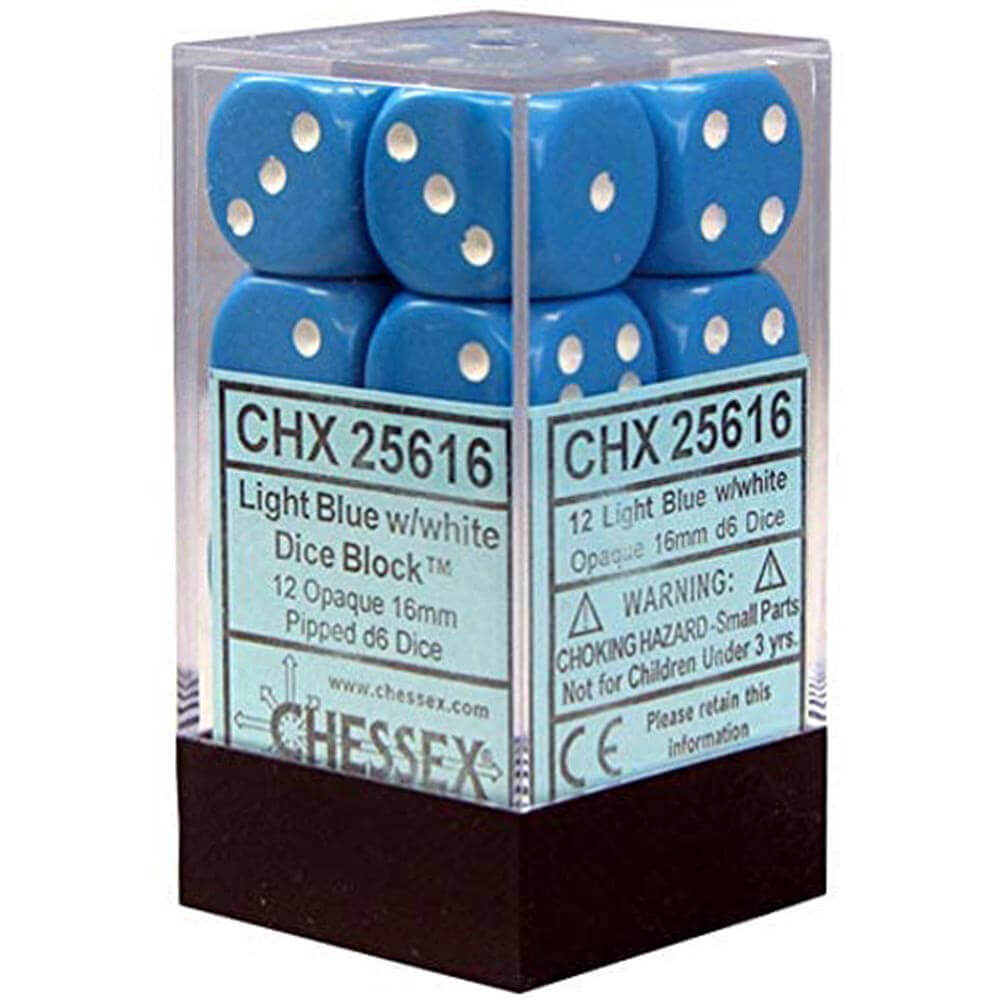 D6 DICE ONEAQUE 16 mm (12 dobbelstenen)