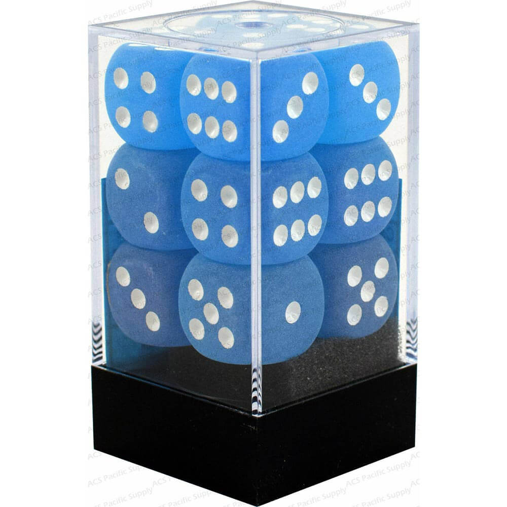 D6 DICE Frosted 16mm (12 tärningar)