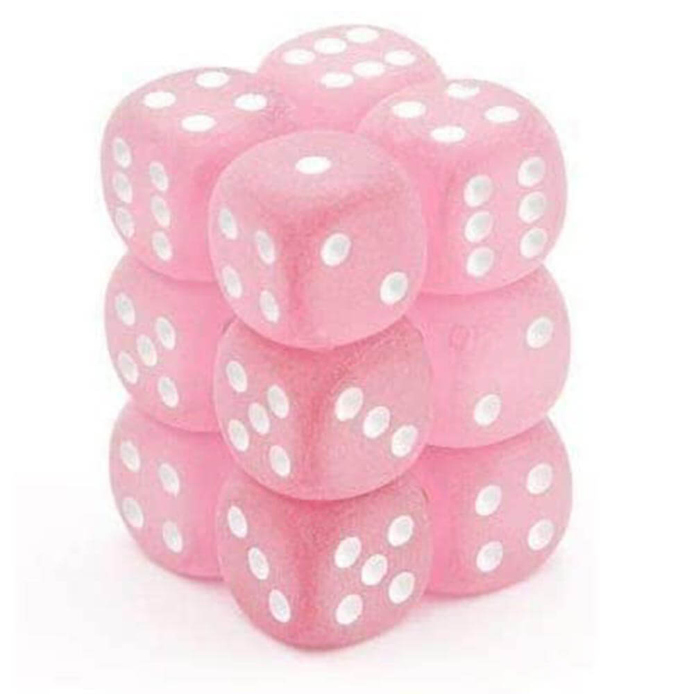 D6 DICE Frosted 16mm (12 tärningar)