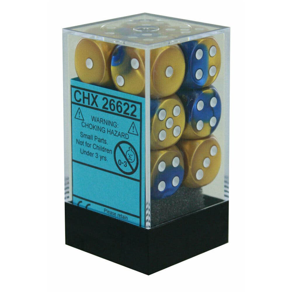 D6 DICE Gemini 16 mm (12 dobbelstenen)