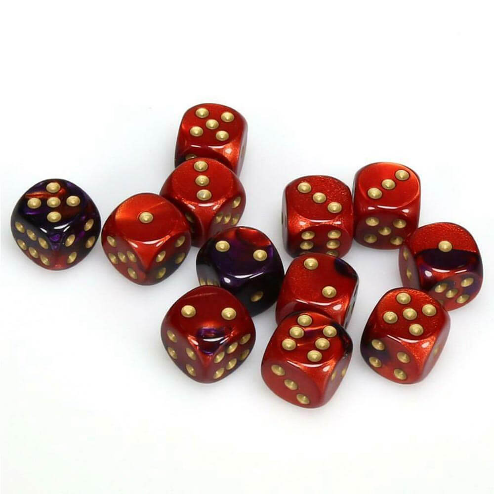 D6 DICE Gemini 16 mm (12 dobbelstenen)