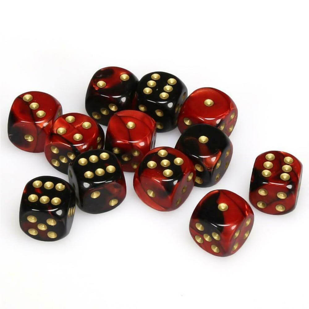 D6 DICE Gemini 16 mm (12 dobbelstenen)